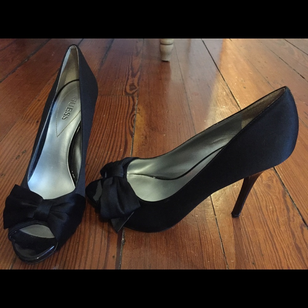 Satin Peep Toe Heels